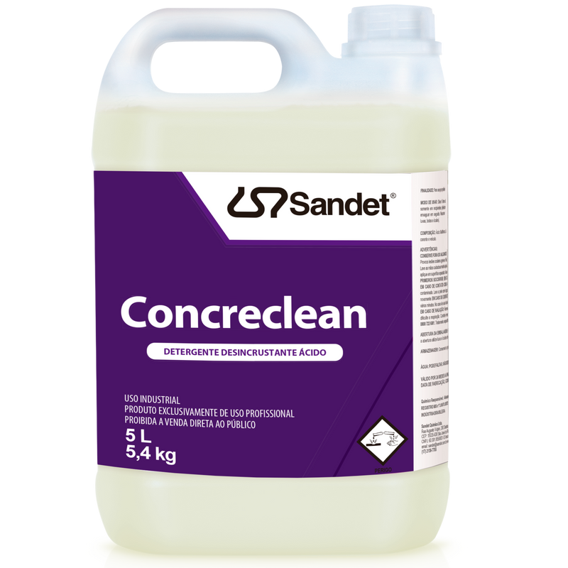 Detergente Desincrustante Ácido Concreclean Sandet 5L