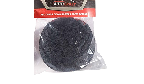 Aplicador de Microfibra Redondo Preto AutoCrazy 