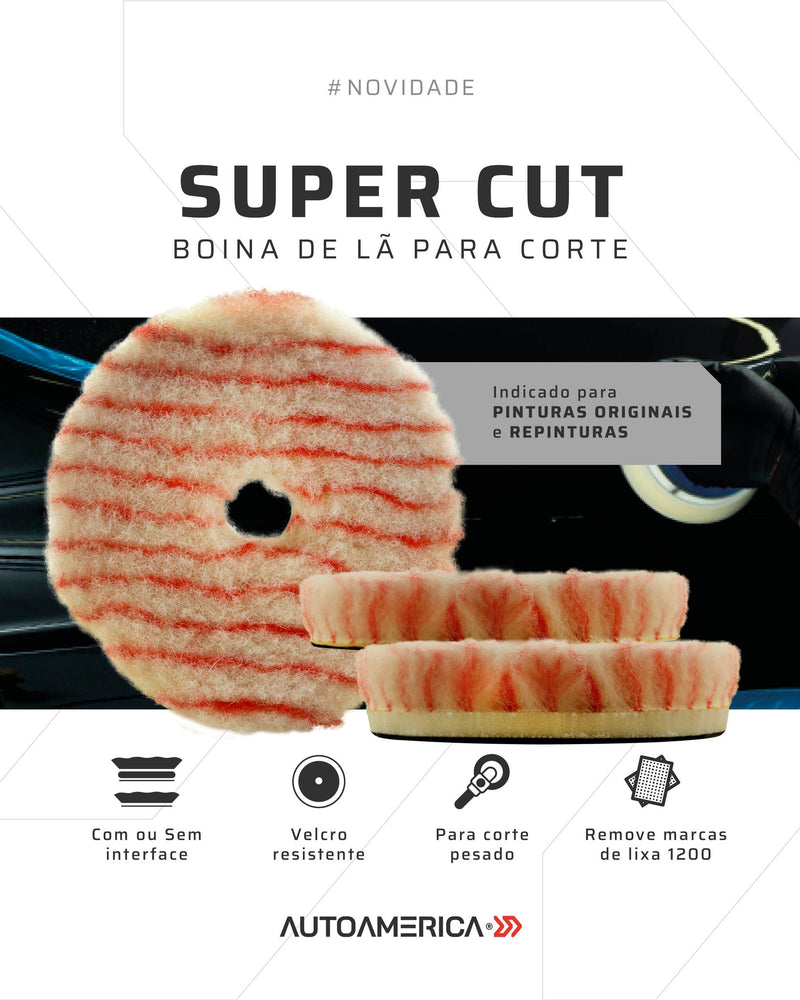 Boina de lã Super Cut Corte Pesado 6" S/ Interface Autoamerica 