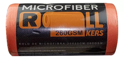 Rolo de Microfibra Roll 30x30cm 260GSM Laranja 50 Unidades Kers