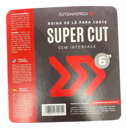 Boina de lã Super Cut Corte Pesado 6" S/ Interface Autoamerica 