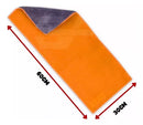 Toalha Microfibra Suede Dual 30x60 Secagem 500gsm Pano Cor Laranja-cinza Kers