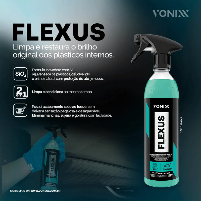 Limpador e Condicionador de Plásticos Interno Flexus 500ml Vonixx