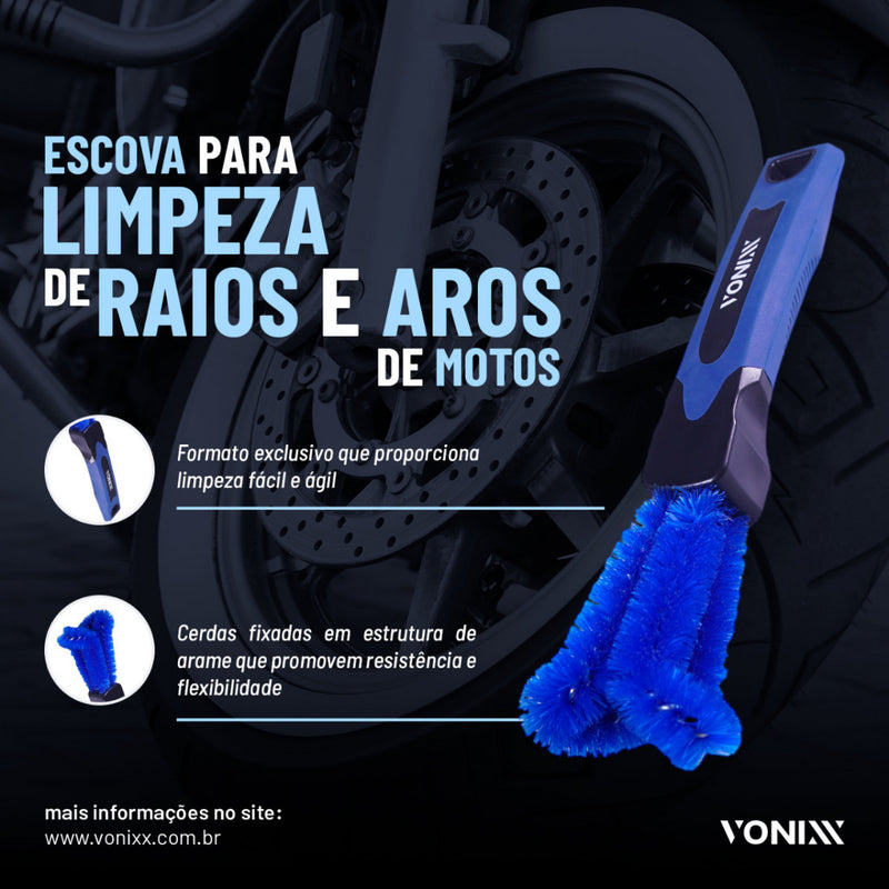 ESCOVA LIMPEZA AROS E RAIOS DE MOTOS