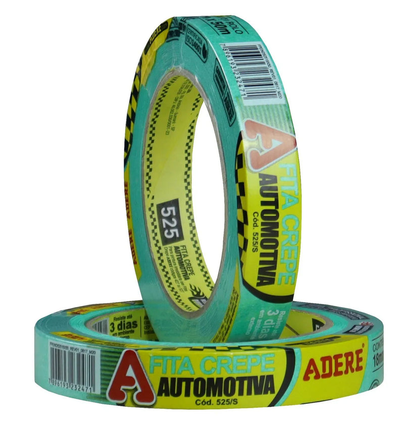 Fita Crepe Automotiva Verde Adere 525S 18mmX50m